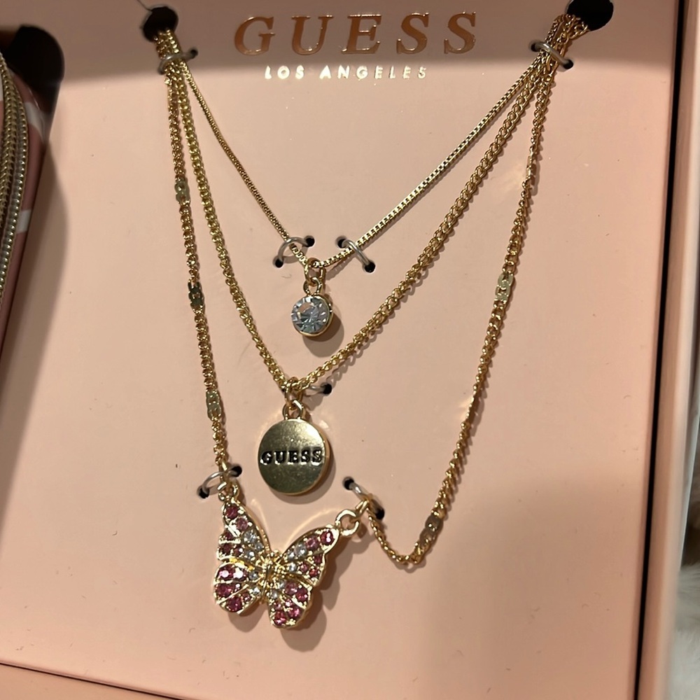 Guess Signature Rhinestone Butterfly Travel Jewelry Set - Picture 3 of 5